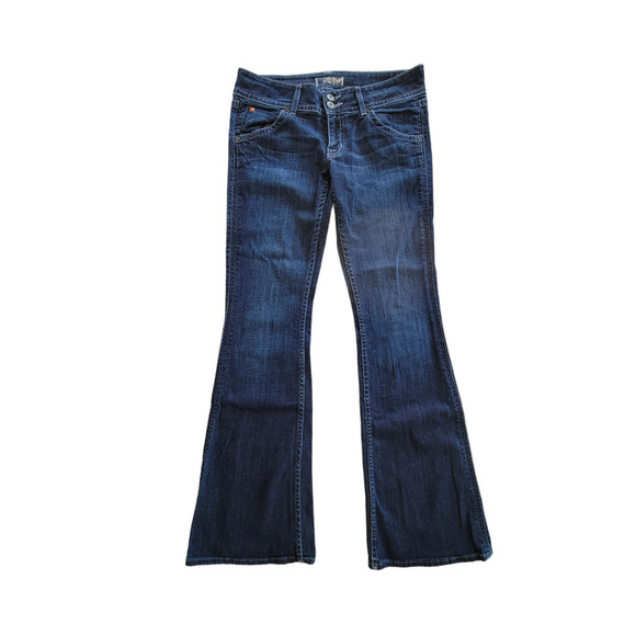 Hudson Signature Bootcut Flare Dark‎ Wash Y2K Low-Mid Rise Denim Jeans Size 28 - Picture 1 of 9